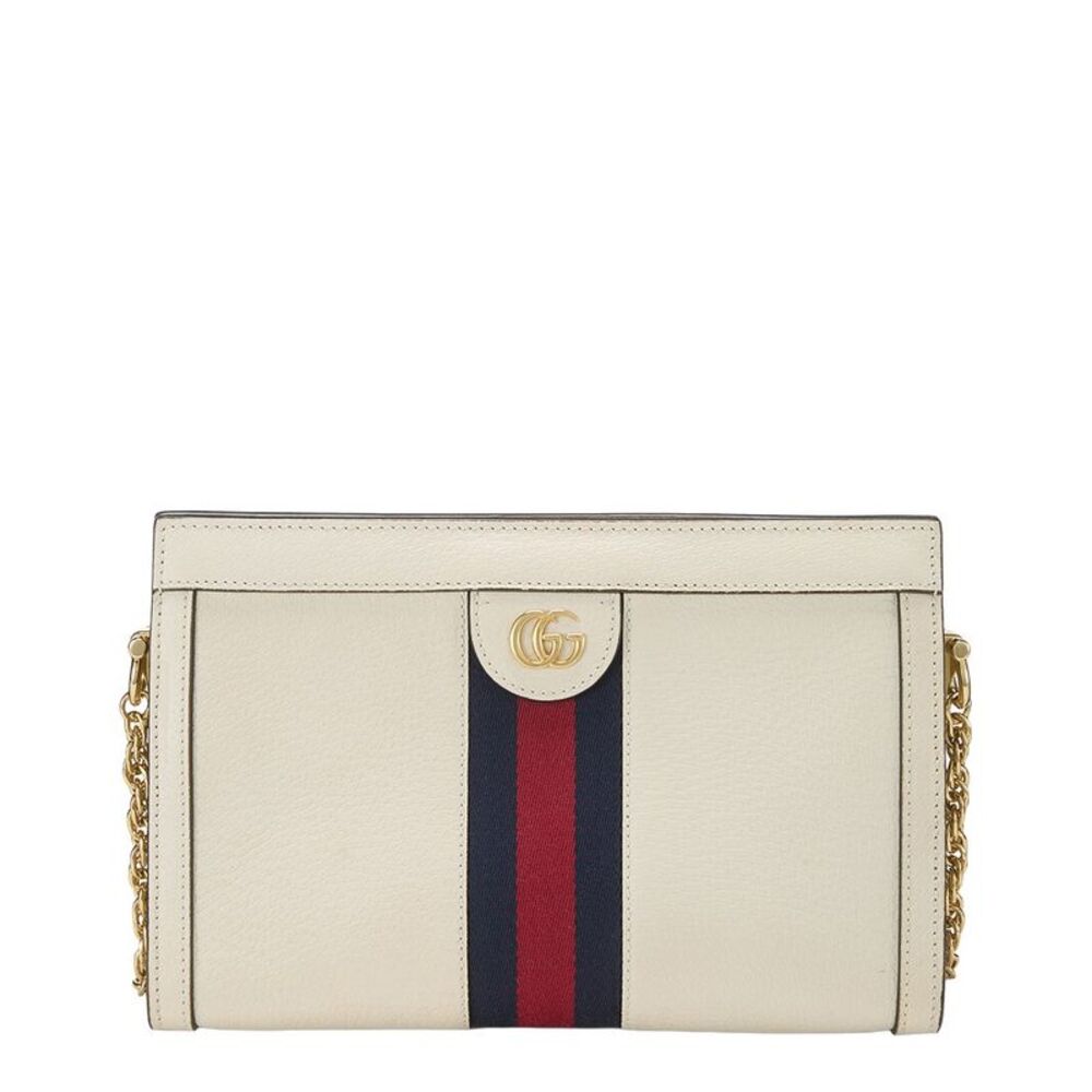 Gucci White Leather Ophidia Shoulder Small (Authentic Pre-Loved)